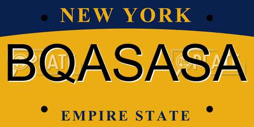 BQASASA New York License Plate