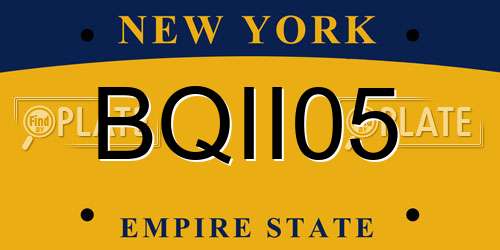 BQII05 New York License Plate