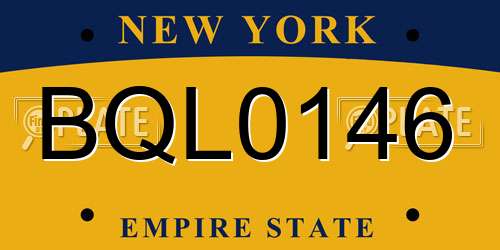 BQL0146 New York License Plate