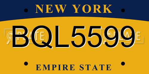 BQL5599 New York License Plate