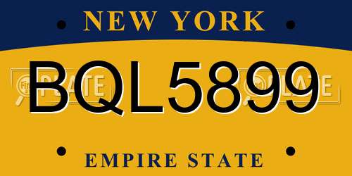 BQL5899 New York License Plate