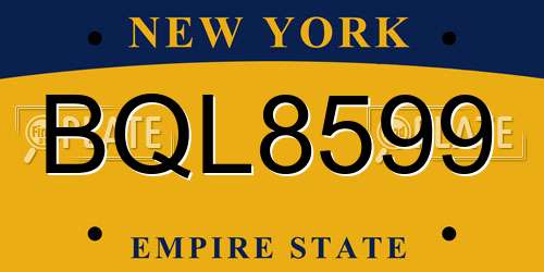 BQL8599 New York License Plate