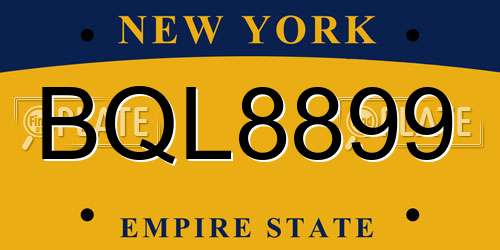 BQL8899 New York License Plate