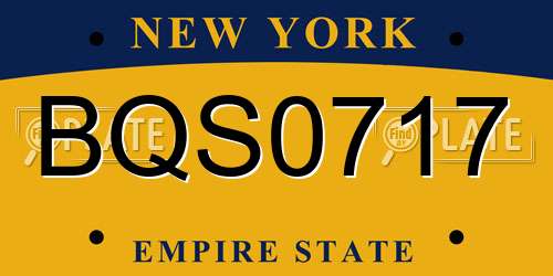 BQS0717 New York License Plate