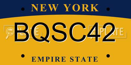 BQSC42 New York License Plate