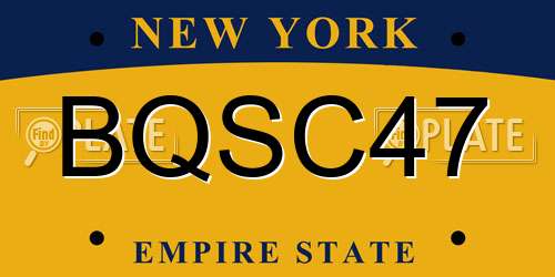 BQSC47 New York License Plate