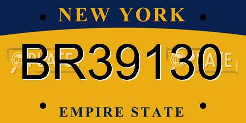 BR39130 New York License Plate