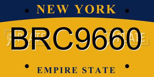 BRC9660 New York License Plate