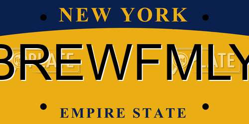 BREWFMLY New York License Plate