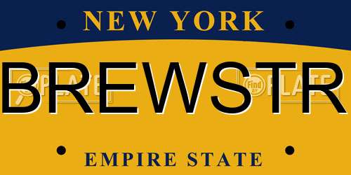 BREWSTR New York License Plate