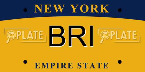 BRI New York License Plate