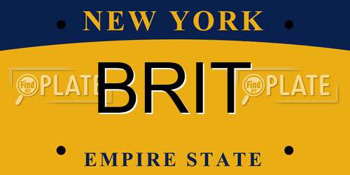 BRIT New York License Plate