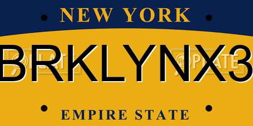 BRKLYNX3 New York License Plate