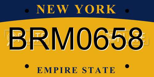 BRM0658 New York License Plate
