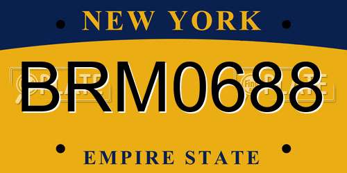 BRM0688 New York License Plate