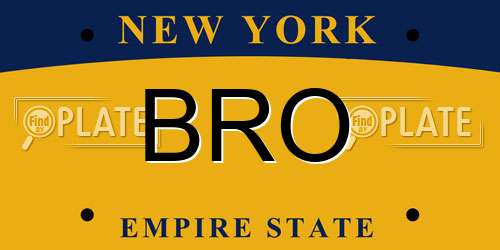 BRO New York License Plate