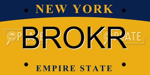BROKR New York License Plate