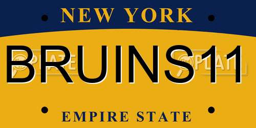 BRUINS11 New York License Plate