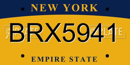 BRX5941 New York License Plate