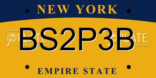 BS2P3B New York License Plate