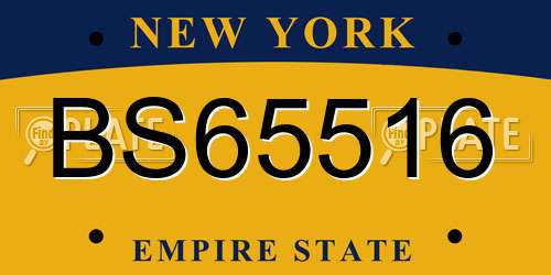 BS65516 New York License Plate