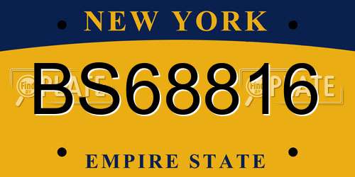 BS68816 New York License Plate