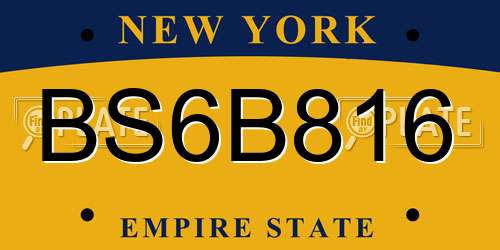 BS6B816 New York License Plate