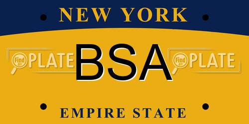 BSA New York License Plate