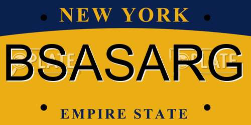BSASARG New York License Plate