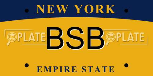 BSB New York License Plate