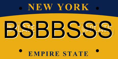 BSBBSSS New York License Plate