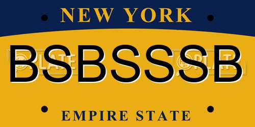 BSBSSSB New York License Plate