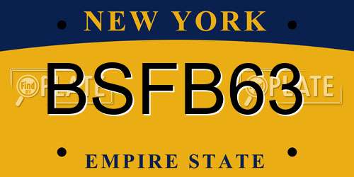BSFB63 New York License Plate