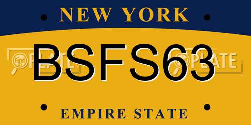 BSFS63 New York License Plate