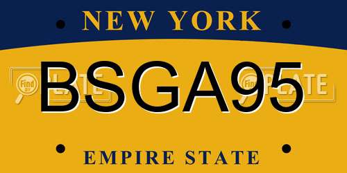 BSGA95 New York License Plate