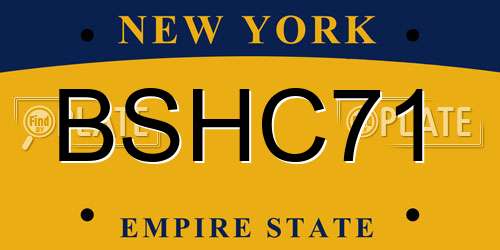 BSHC71 New York License Plate