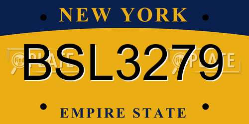 BSL3279 New York License Plate