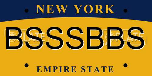 BSSSBBS New York License Plate