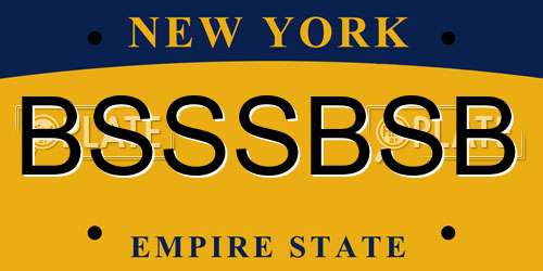 BSSSBSB New York License Plate