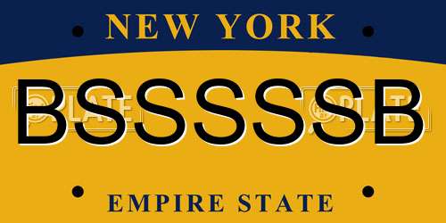 BSSSSSB New York License Plate