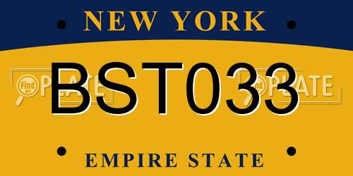 BST033 New York License Plate