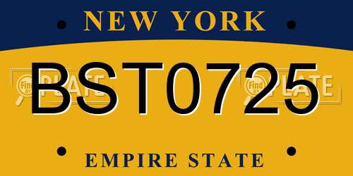 BST0725 New York License Plate