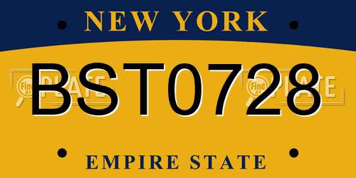 BST0728 New York License Plate