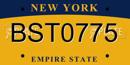 BST0775 New York License Plate