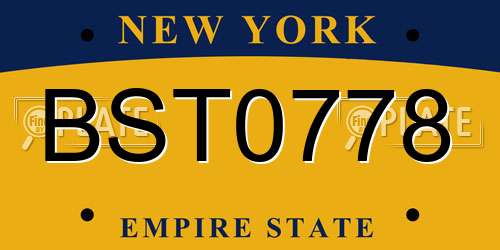 BST0778 New York License Plate