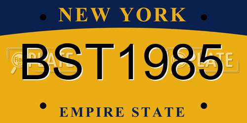 BST1985 New York License Plate