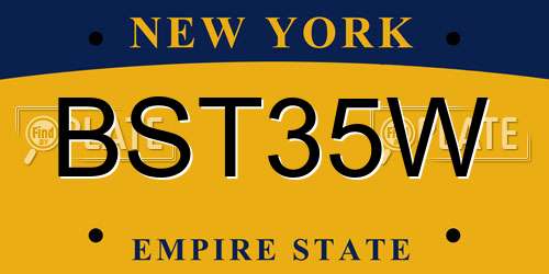 BST35W New York License Plate