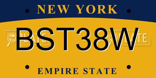 BST38W New York License Plate
