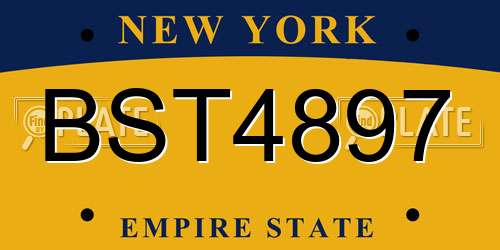 BST4897 New York License Plate