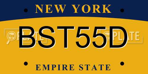 BST55D New York License Plate